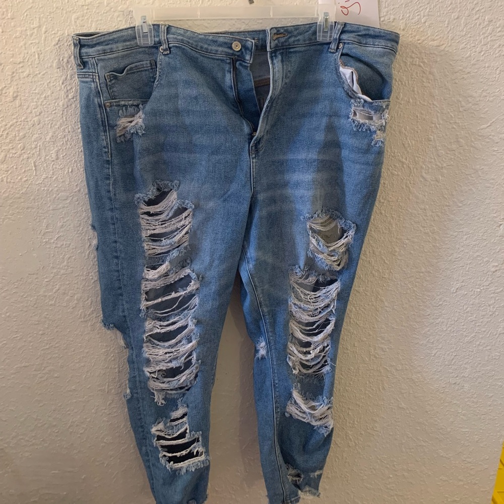American eagle plus size ripped jeans